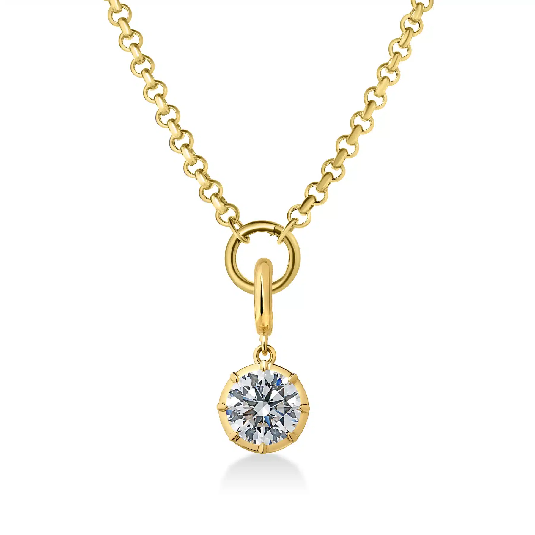 Georgian Round Lab Diamond Rolo Necklace