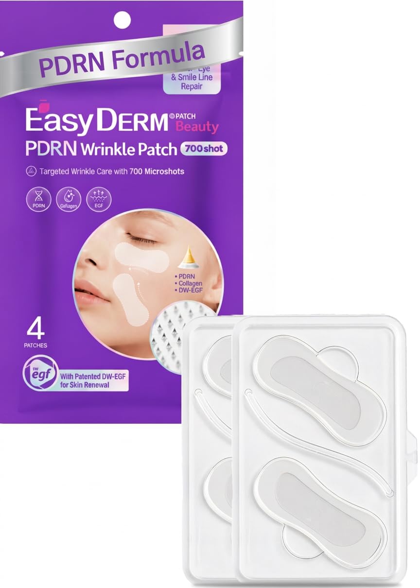 PDRN Anti-Wrinkle Patch 4ea - Eye & Smile Line Care | Korean Skincare with Collagen & EGF, K-Beauty, Under Eye Line Mask Treatment, Self-Care Essential, Summer & Travel Essentials
